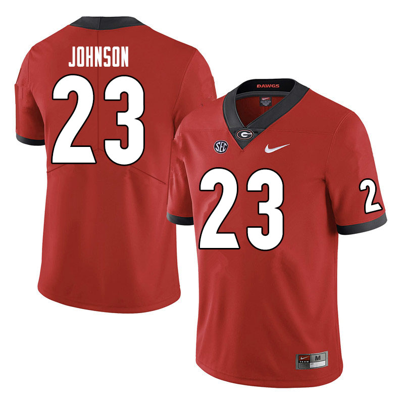 Men #23 Jaylen Johnson Georgia Bulldogs College Football Jerseys Sale-Red - Click Image to Close